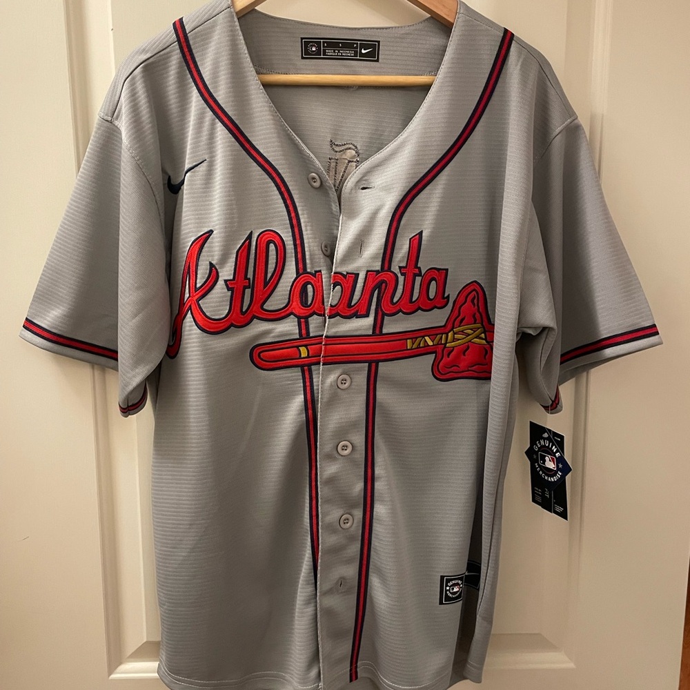 Atlanta Braves Acuna Jr Nike Gray Jersey - NWT Size Small